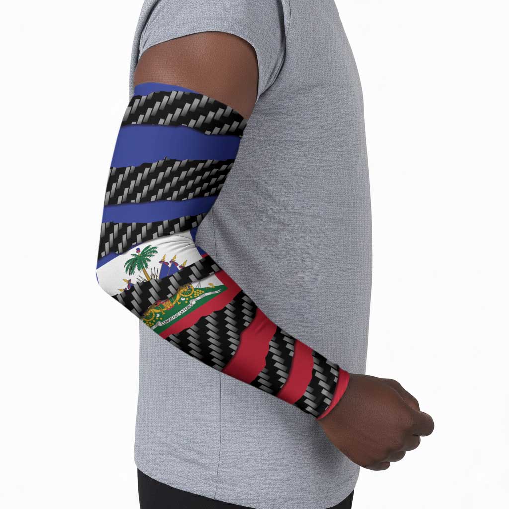 Black Haitians Beast Arm Sleeves Ripped Flag Graphic