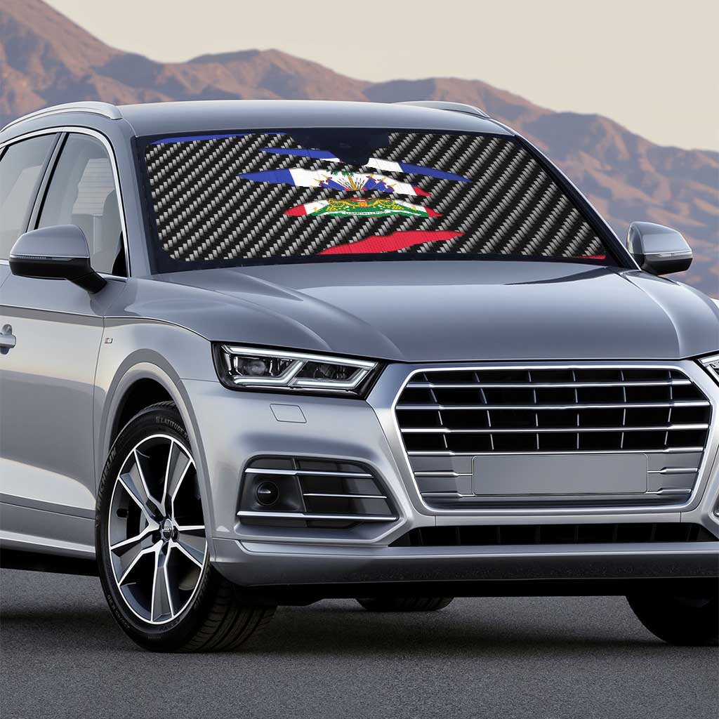 Black Haitians Beast Auto Sun Shade Ripped Flag Graphic