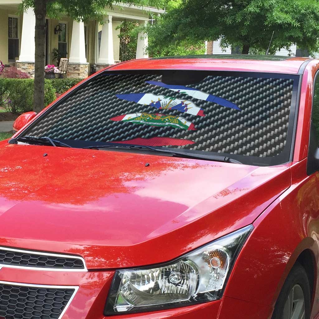 Black Haitians Beast Auto Sun Shade Ripped Flag Graphic