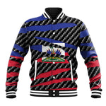 Black Haitians Beast Baseball Jacket Ripped Flag Graphic - African Pride