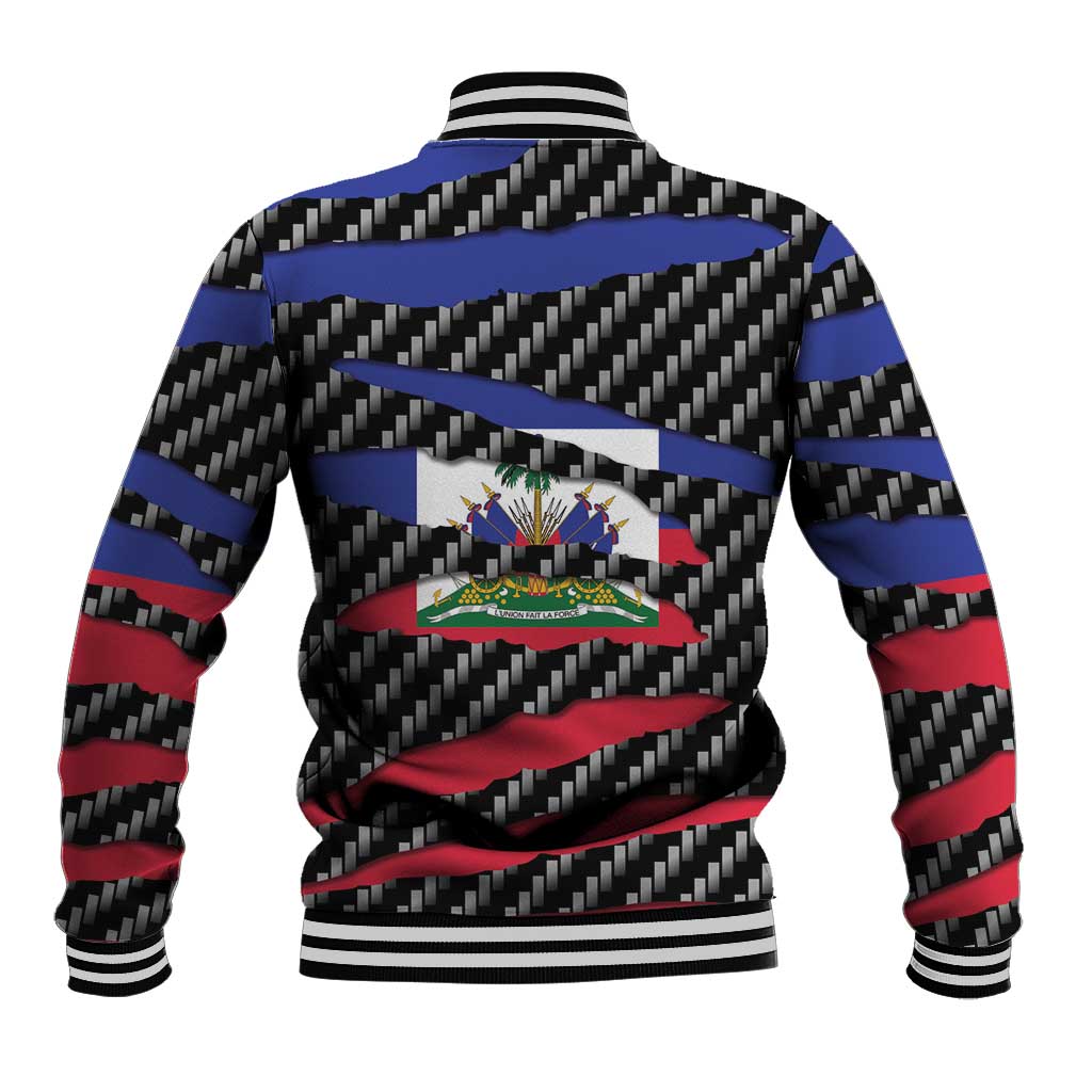 Black Haitians Beast Baseball Jacket Ripped Flag Graphic - African Pride