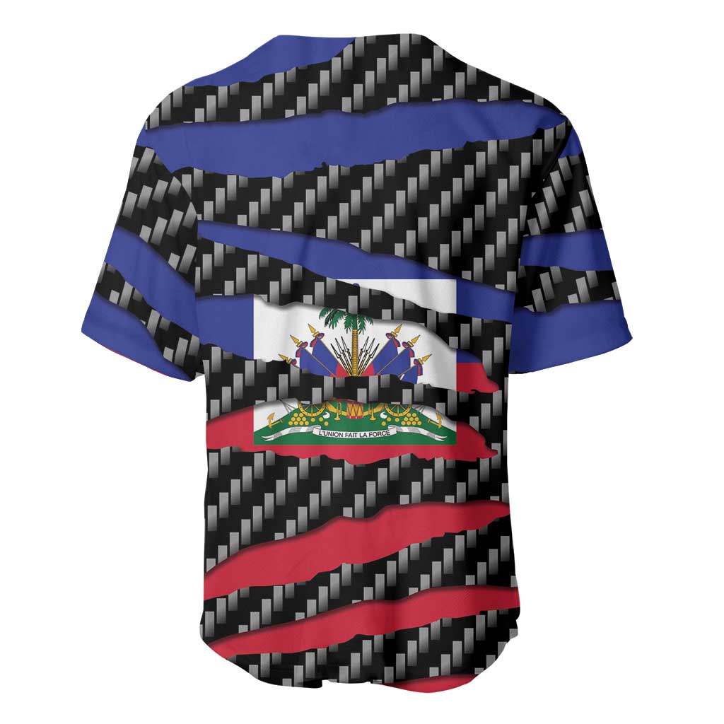 Black Haitians Beast Baseball Jersey Ripped Flag Graphic LT19