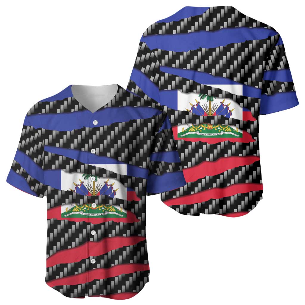 Black Haitians Beast Baseball Jersey Ripped Flag Graphic LT19