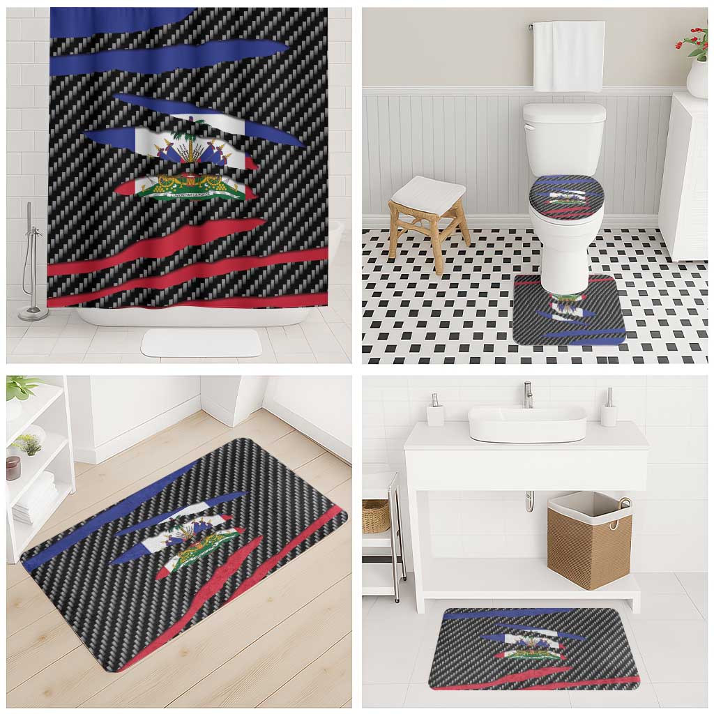 Black Haitians Beast Bathroom Set Ripped Flag Graphic