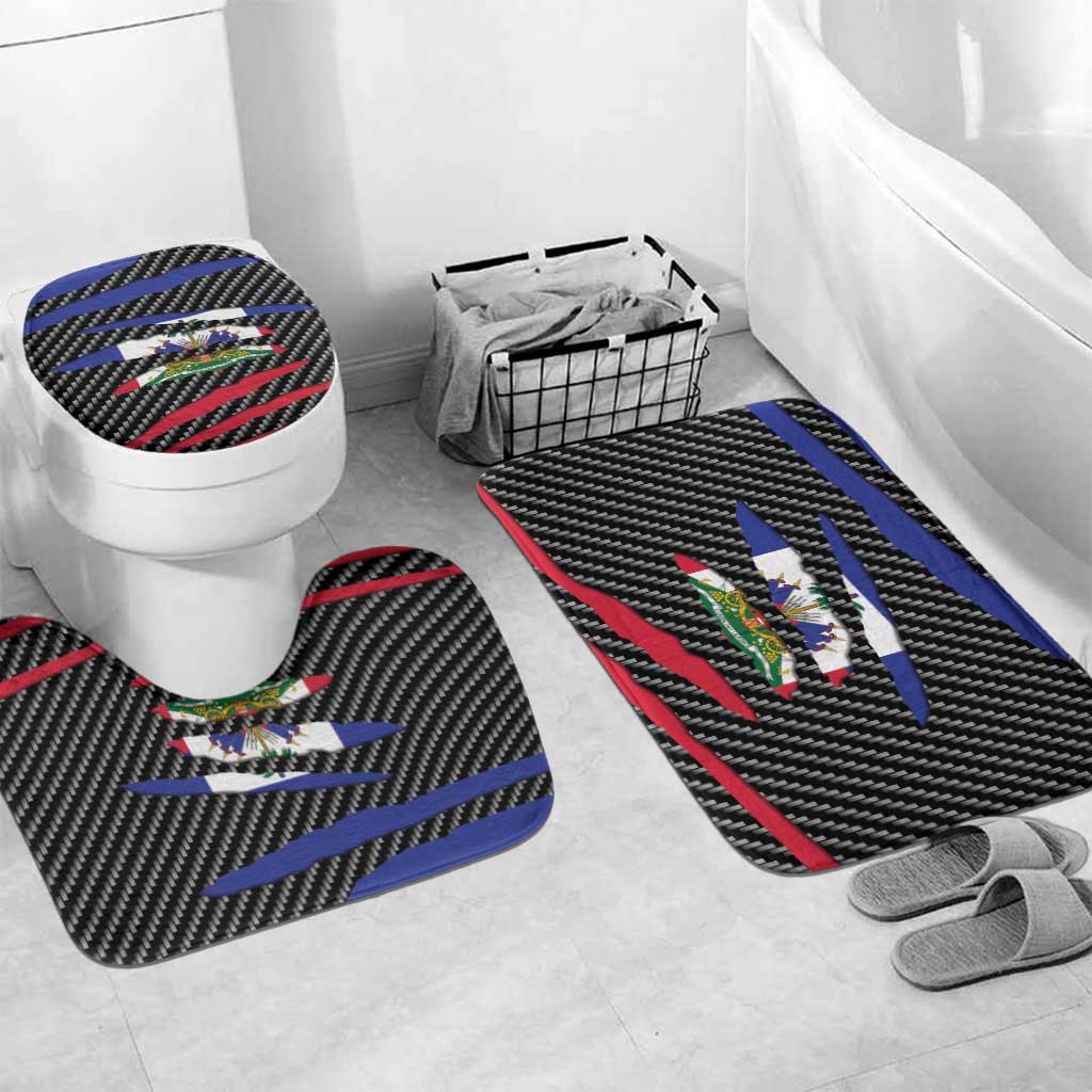 Black Haitians Beast Bathroom Set Ripped Flag Graphic