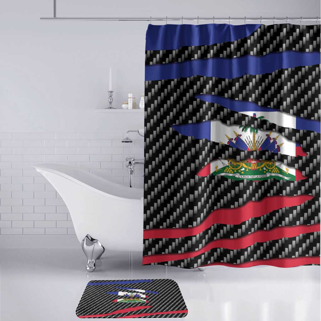 Black Haitians Beast Bathroom Set Ripped Flag Graphic