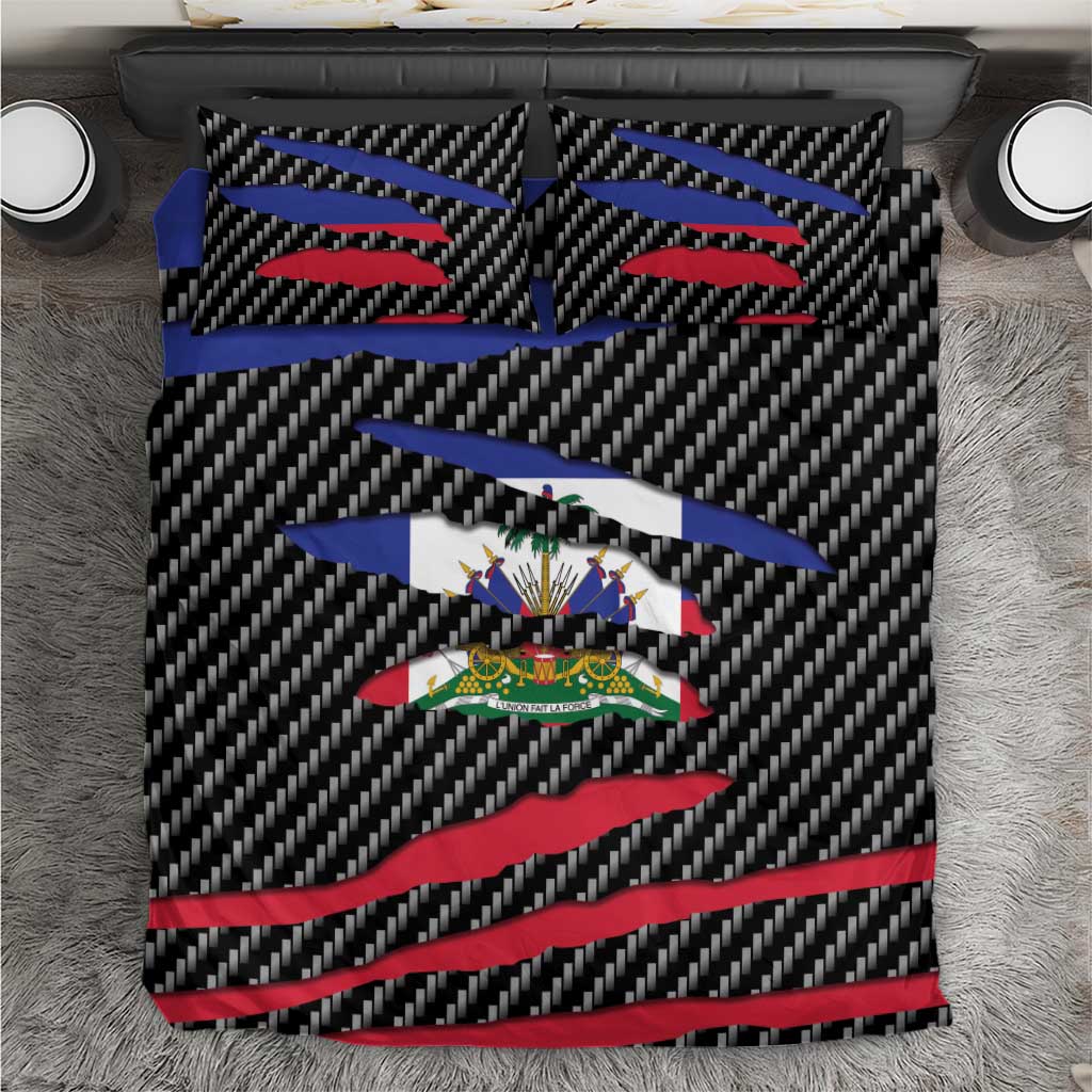 Black Haitians Beast Bedding Set Ripped Flag Graphic - African Pride