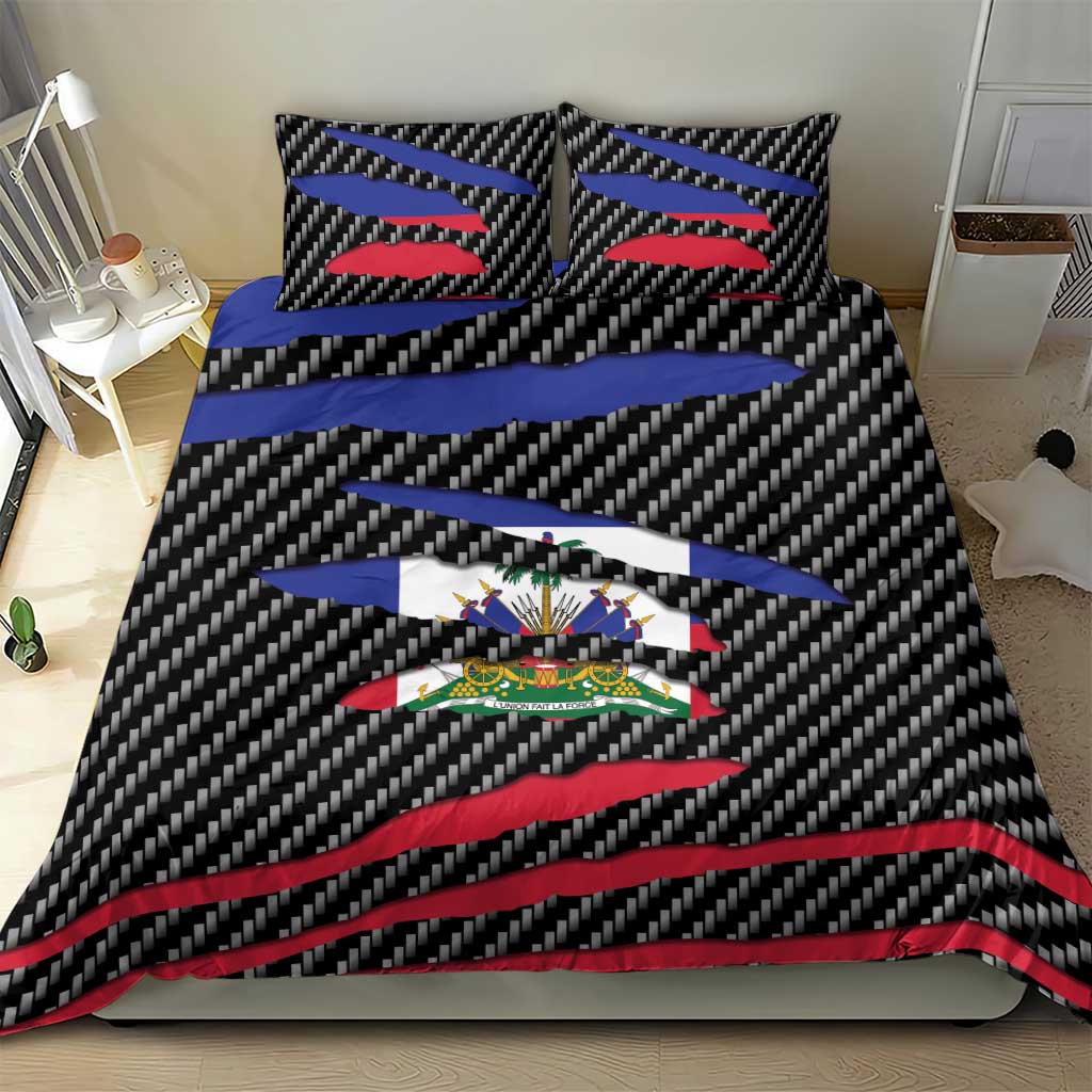 Black Haitians Beast Bedding Set Ripped Flag Graphic - African Pride
