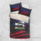 Black Haitians Beast Bedding Set Ripped Flag Graphic - African Pride