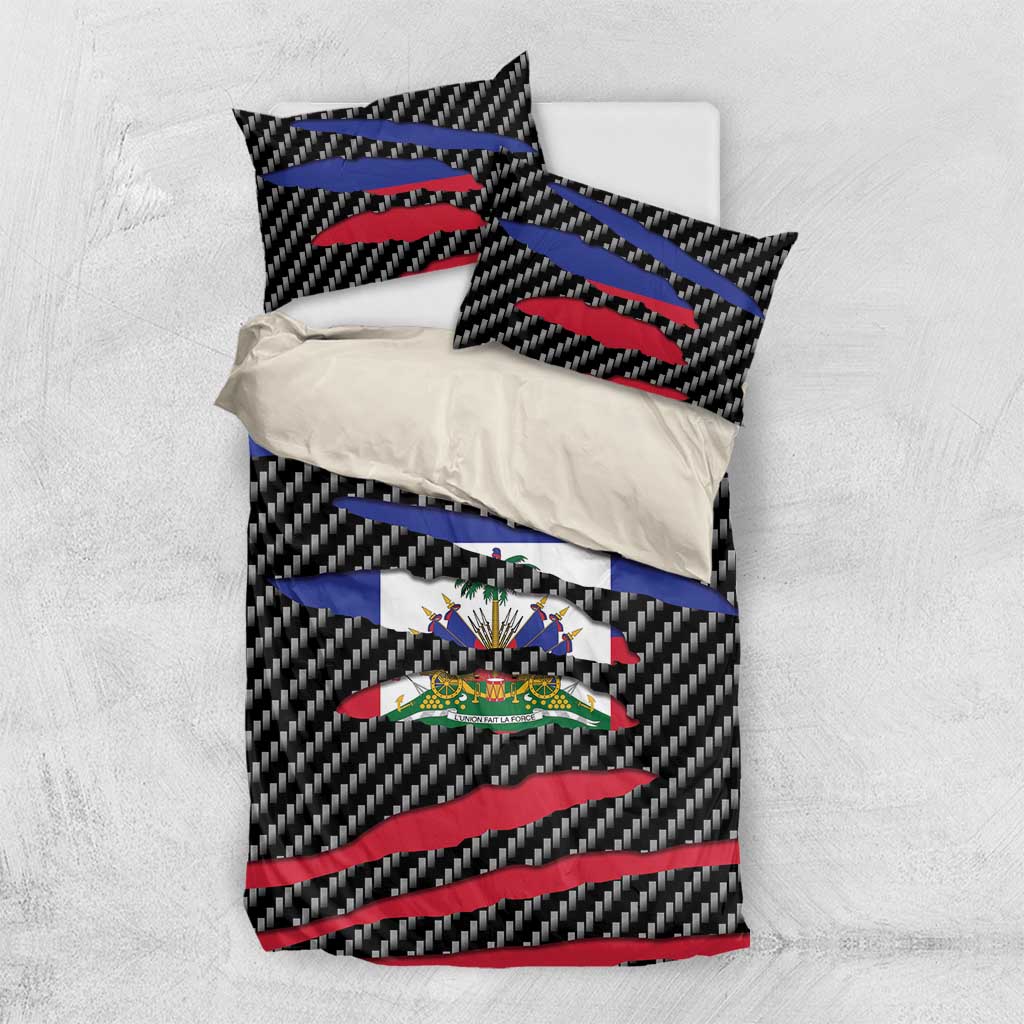 Black Haitians Beast Bedding Set Ripped Flag Graphic - African Pride
