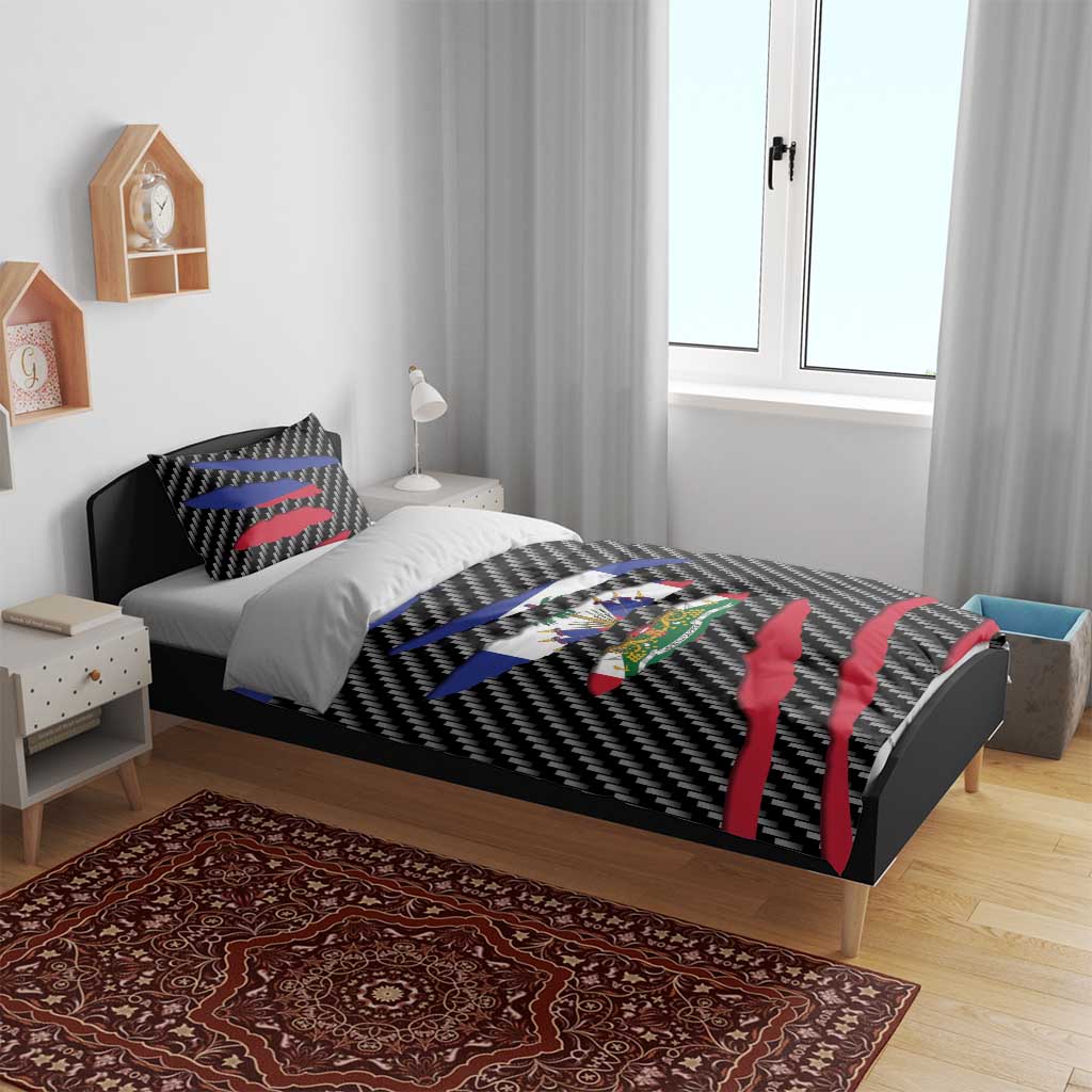 Black Haitians Beast Bedding Set Ripped Flag Graphic - African Pride