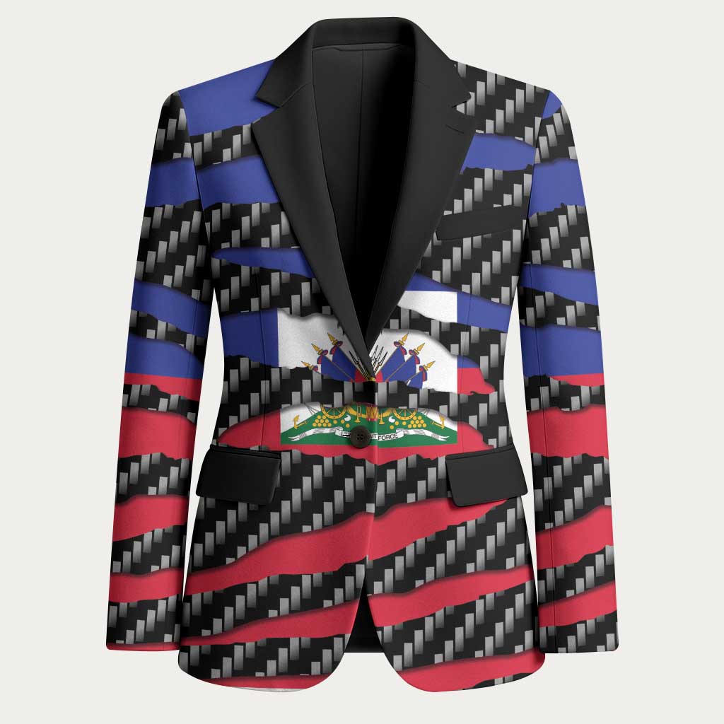 Black Haitians Beast Blazer Ripped Flag Graphic