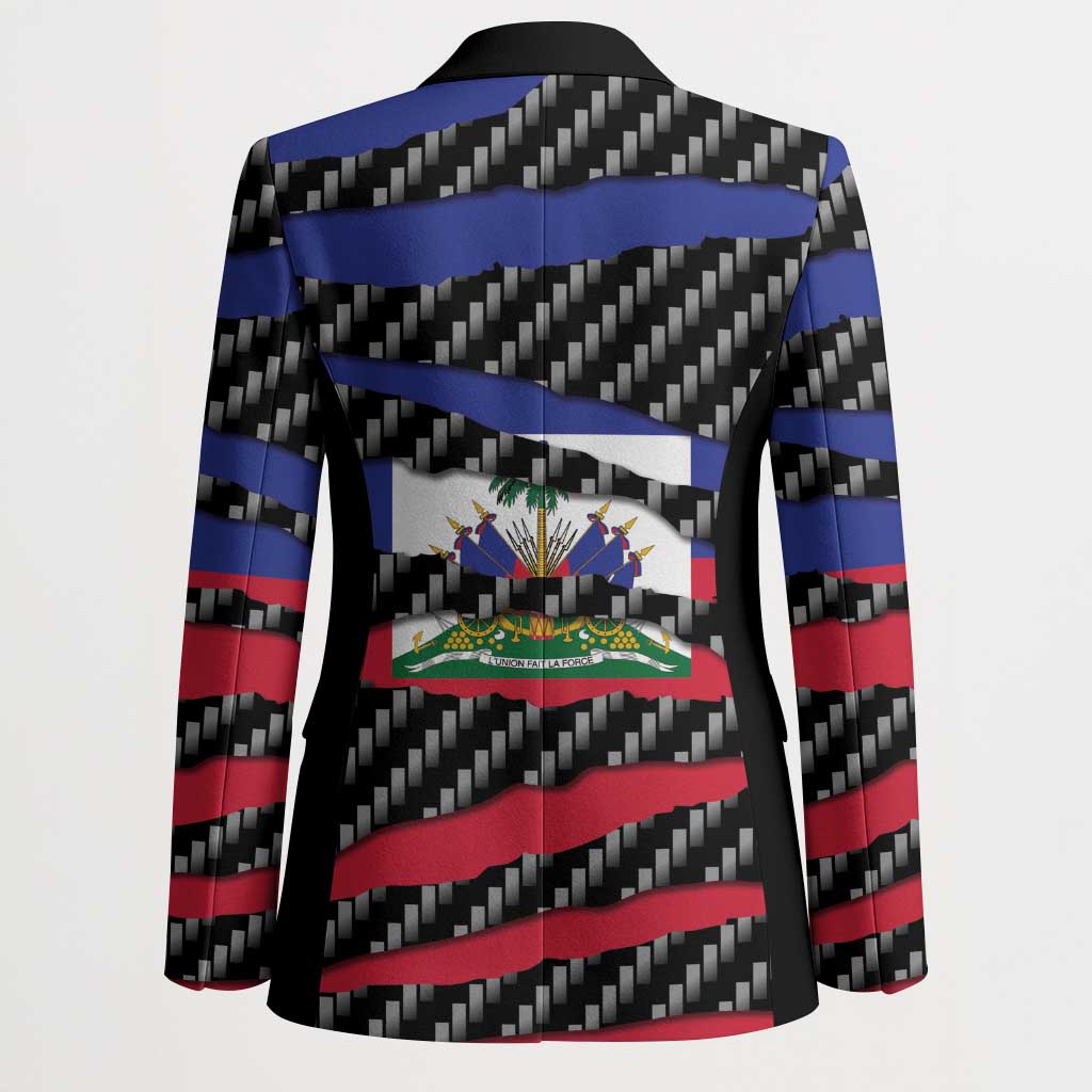 Black Haitians Beast Blazer Ripped Flag Graphic