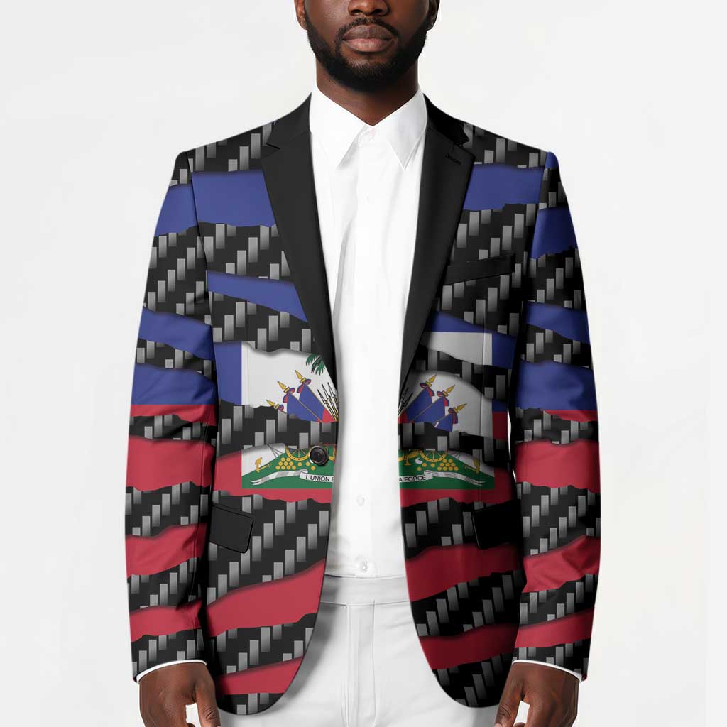 Black Haitians Beast Blazer Ripped Flag Graphic