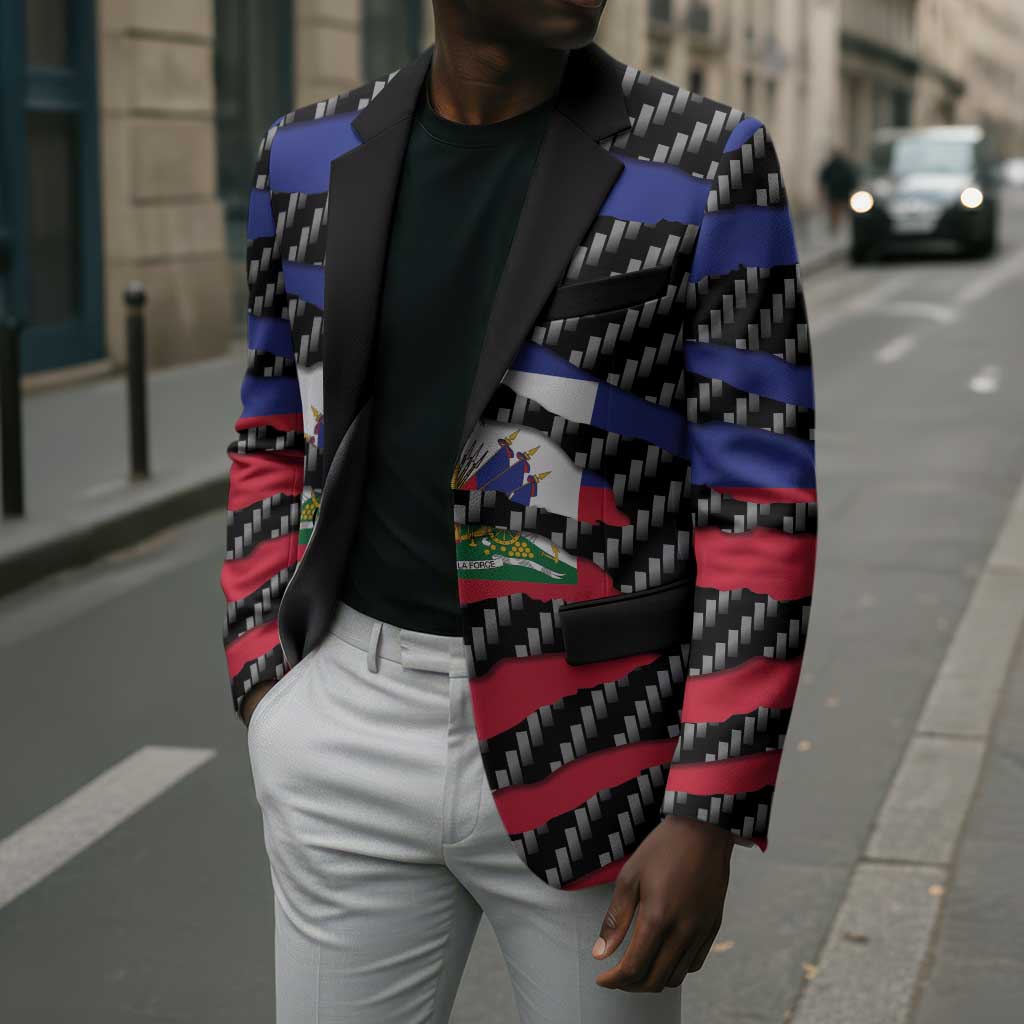 Black Haitians Beast Blazer Ripped Flag Graphic