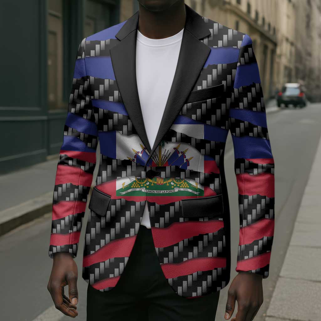Black Haitians Beast Blazer Ripped Flag Graphic