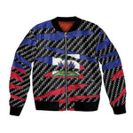 Black Haitians Beast Bomber Jacket Ripped Flag Graphic - African Pride