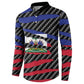 Black Haitians Beast Button Sweatshirt Ripped Flag Graphic