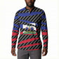 Black Haitians Beast Button Sweatshirt Ripped Flag Graphic