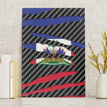 Black Haitians Beast Canvas Wall Art Ripped Flag Graphic - African Pride