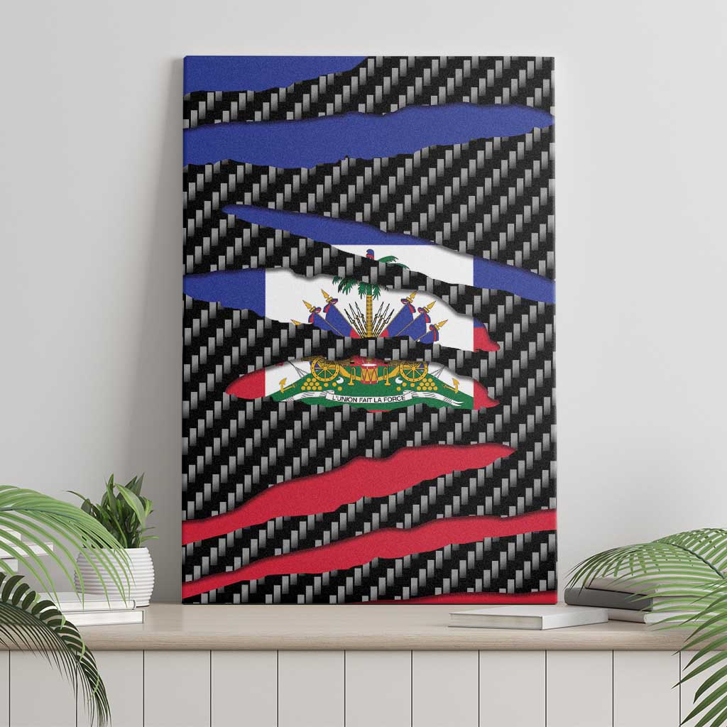 Black Haitians Beast Canvas Wall Art Ripped Flag Graphic - African Pride