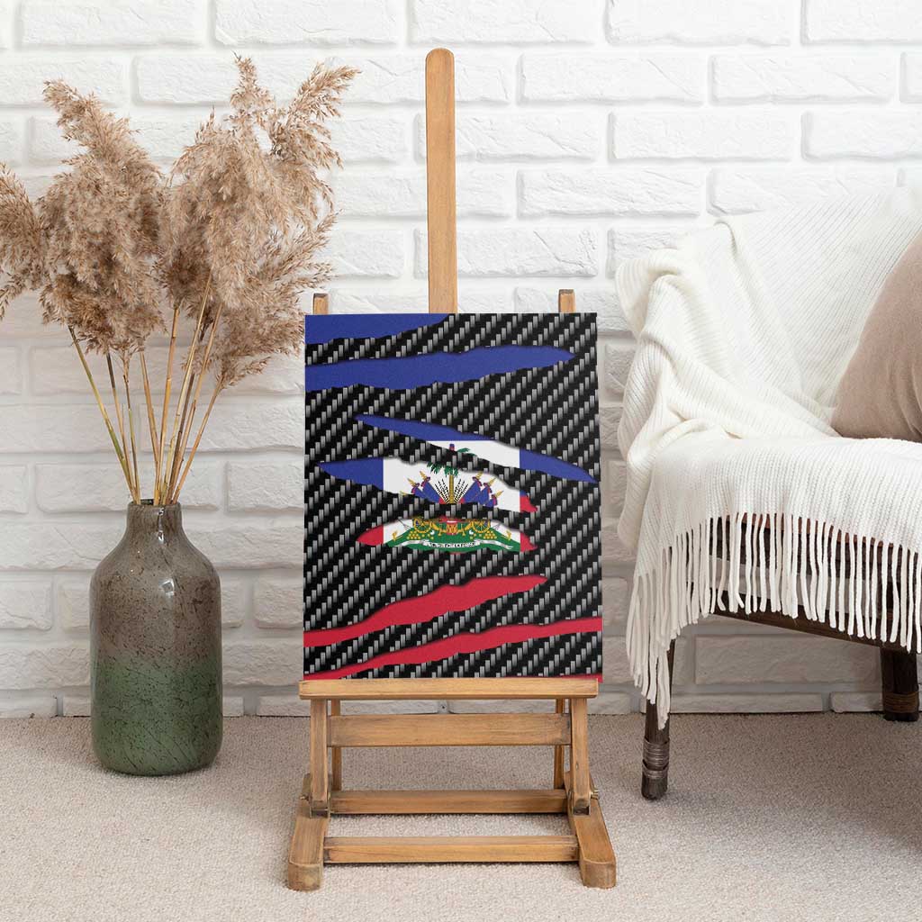 Black Haitians Beast Canvas Wall Art Ripped Flag Graphic - African Pride