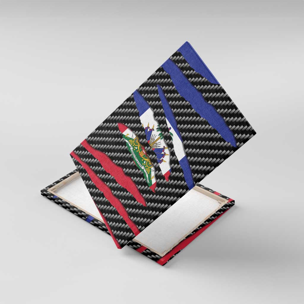 Black Haitians Beast Canvas Wall Art Ripped Flag Graphic - African Pride