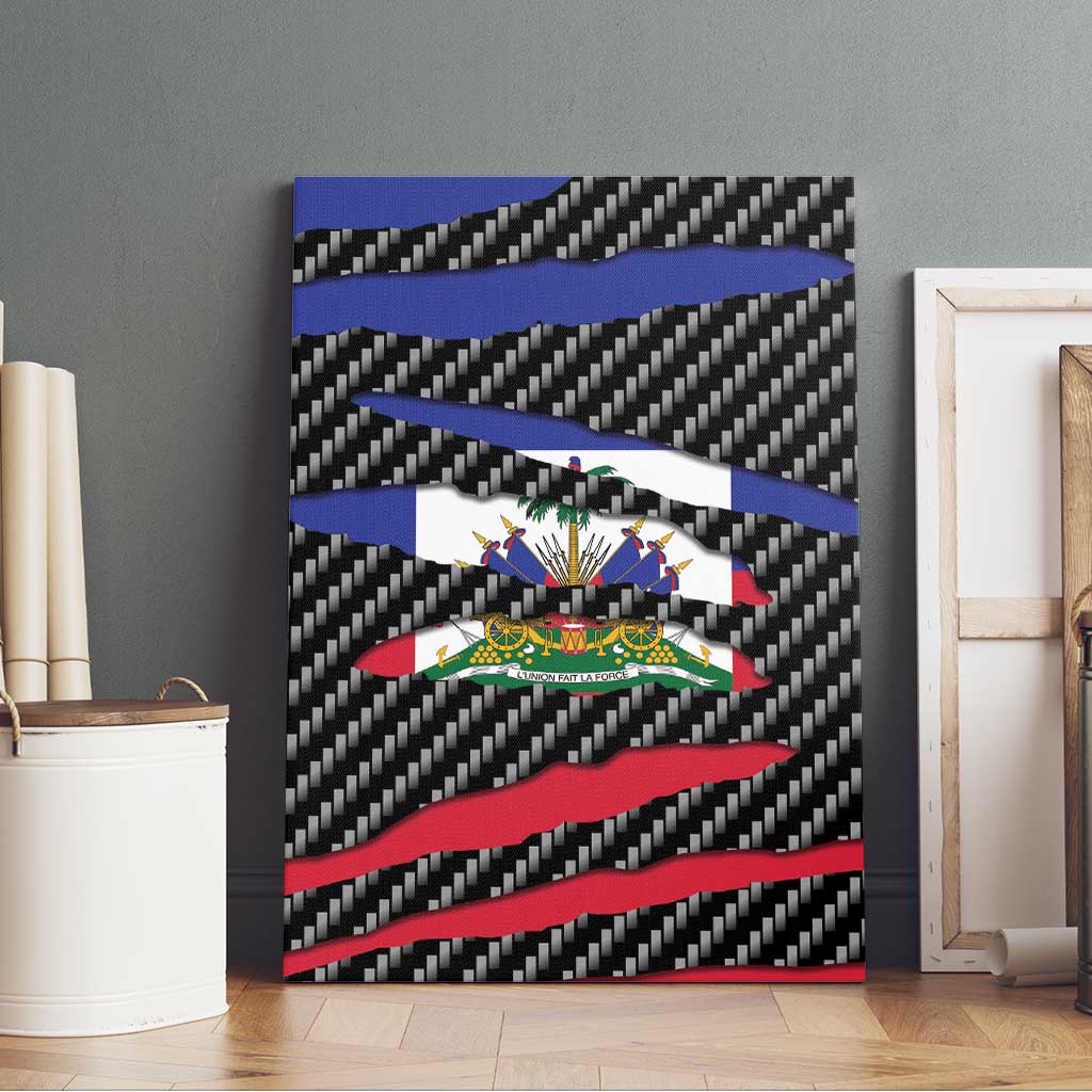 Black Haitians Beast Canvas Wall Art Ripped Flag Graphic - African Pride