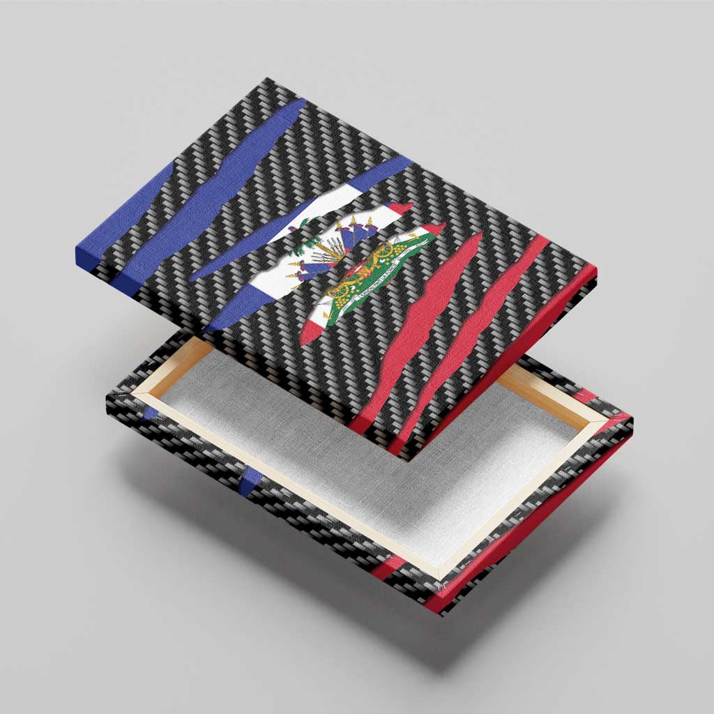 Black Haitians Beast Canvas Wall Art Ripped Flag Graphic - African Pride