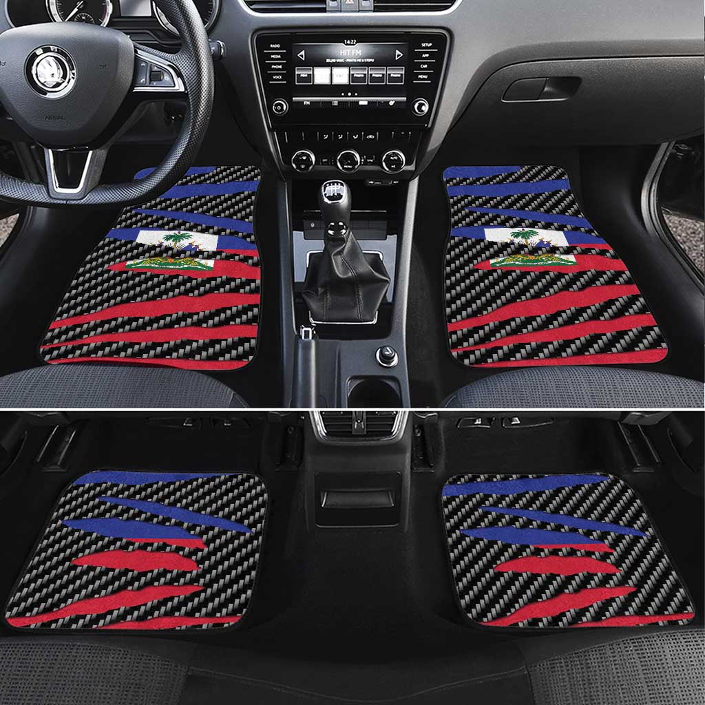 Black Haitians Beast Car Mats Ripped Flag Graphic - African Pride