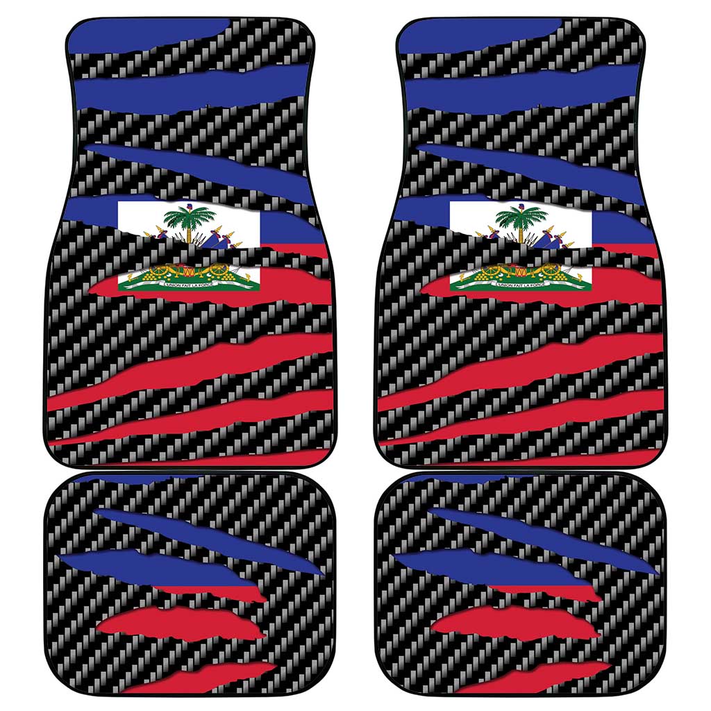 Black Haitians Beast Car Mats Ripped Flag Graphic - African Pride
