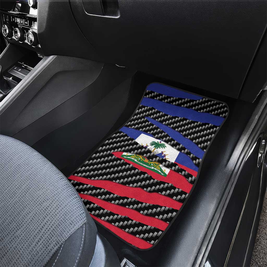 Black Haitians Beast Car Mats Ripped Flag Graphic - African Pride