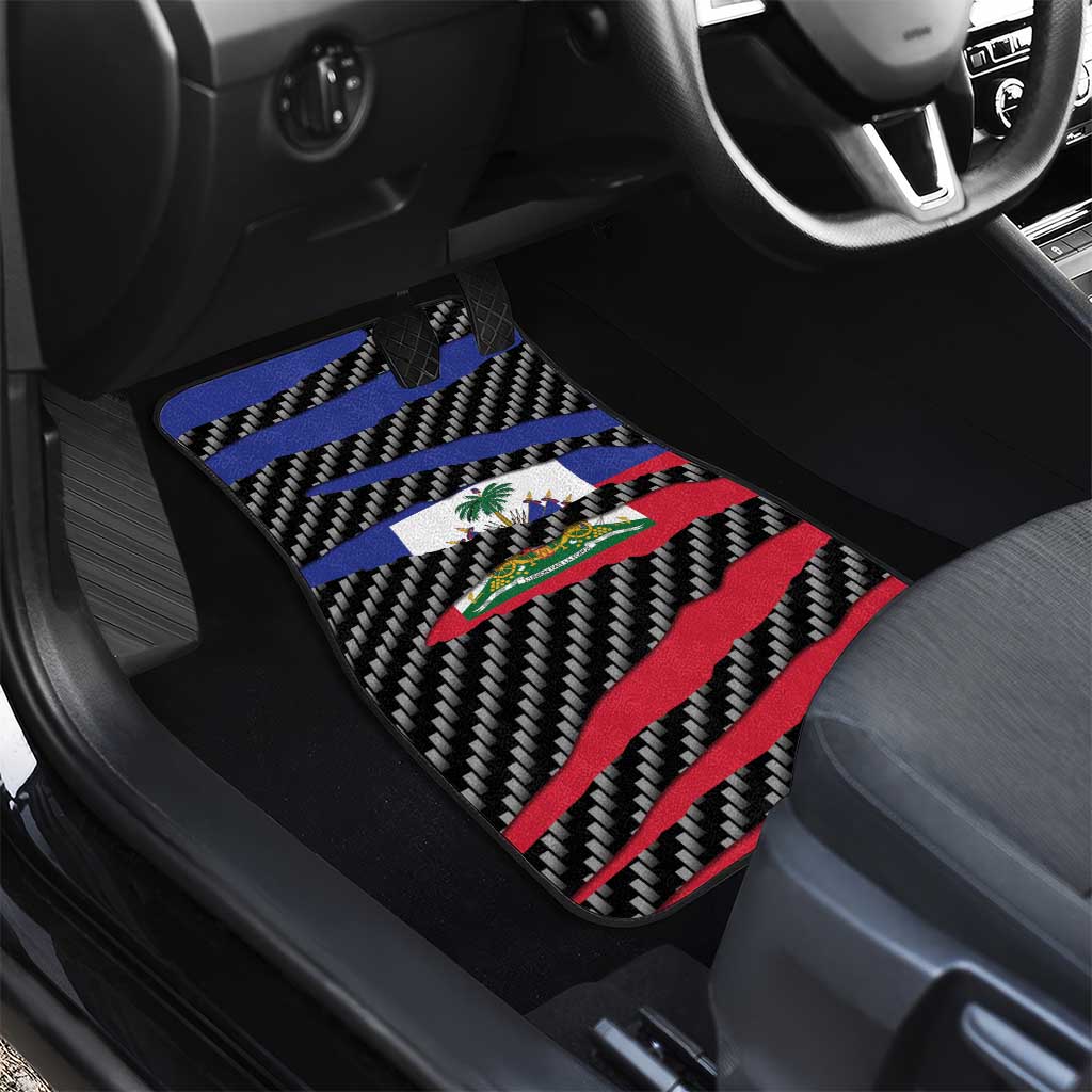 Black Haitians Beast Car Mats Ripped Flag Graphic - African Pride
