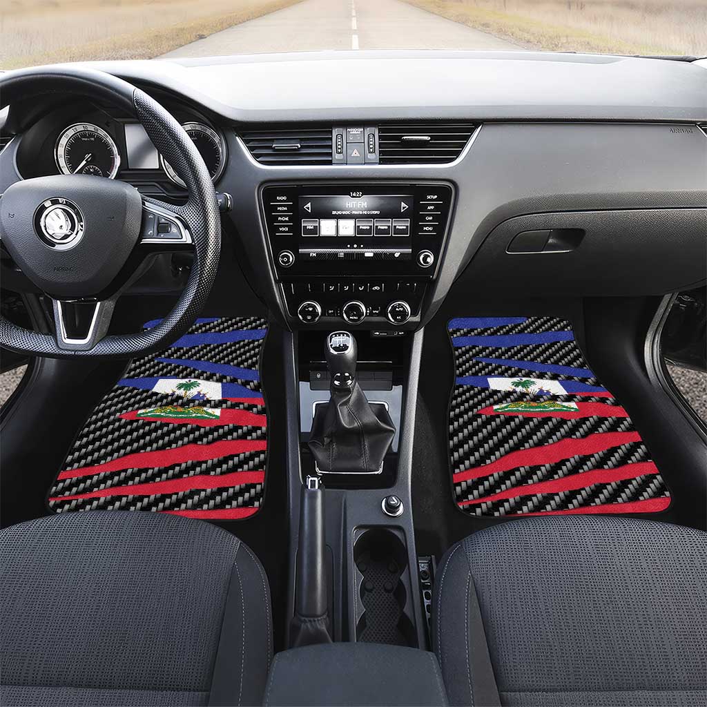 Black Haitians Beast Car Mats Ripped Flag Graphic - African Pride