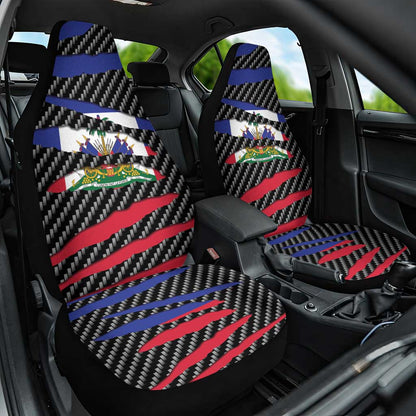 Black Haitians Beast Car Seat Cover Ripped Flag Graphic - African Pride