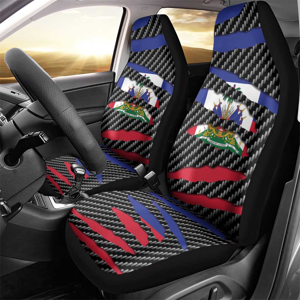 Black Haitians Beast Car Seat Cover Ripped Flag Graphic - African Pride