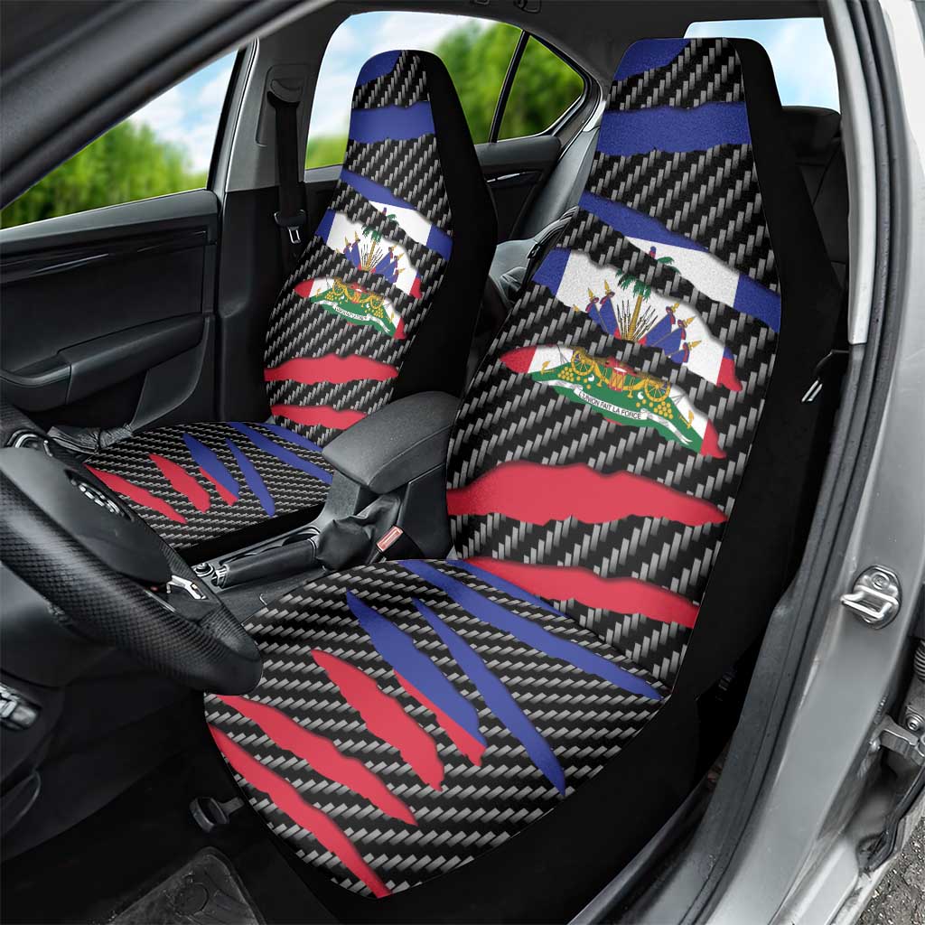 Black Haitians Beast Car Seat Cover Ripped Flag Graphic - African Pride
