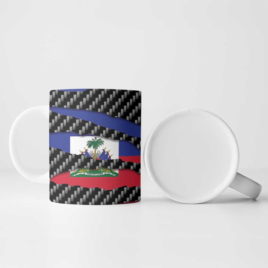 Black Haitians Beast Ceramic Mug Ripped Flag Graphic