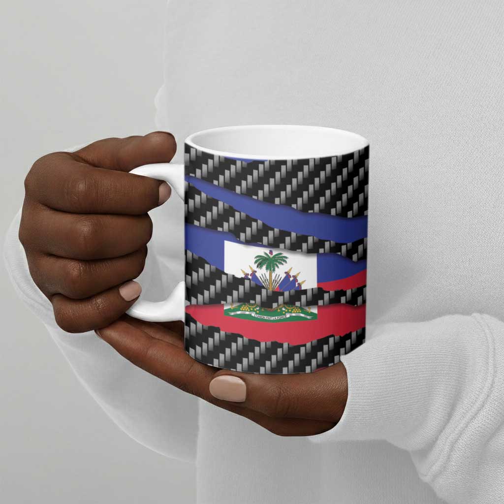 Black Haitians Beast Ceramic Mug Ripped Flag Graphic