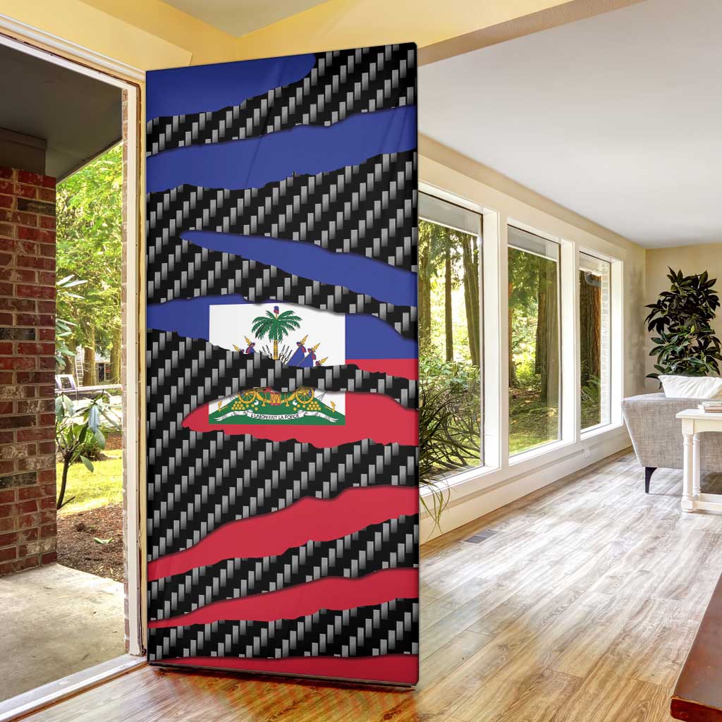 Black Haitians Beast Door Cover Ripped Flag Graphic