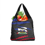 Black Haitians Beast Grocery Bag Ripped Flag Graphic - African Pride