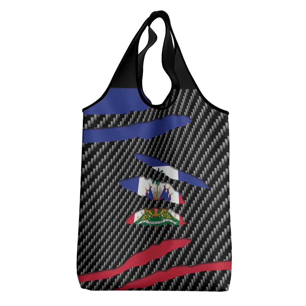 Black Haitians Beast Grocery Bag Ripped Flag Graphic - African Pride