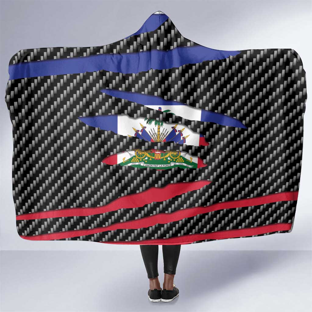 Black Haitians Beast Hooded Blanket Ripped Flag Graphic - African Pride