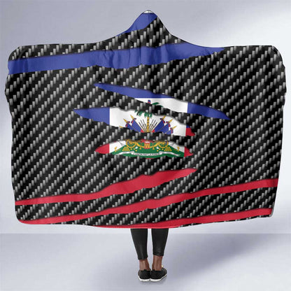 Black Haitians Beast Hooded Blanket Ripped Flag Graphic - African Pride