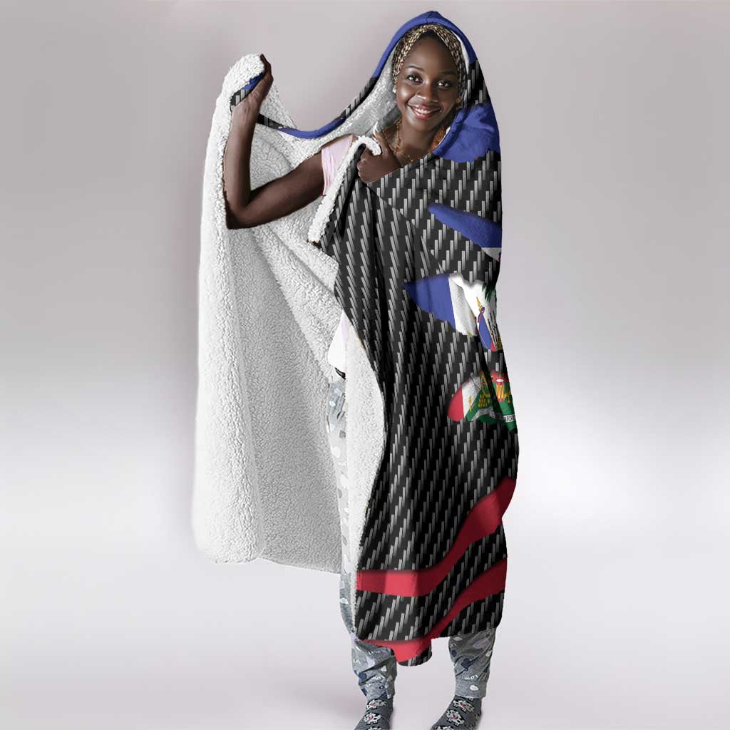 Black Haitians Beast Hooded Blanket Ripped Flag Graphic - African Pride