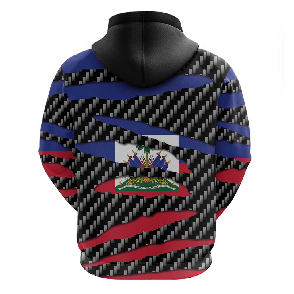 Black Haitians Beast Hoodie Ripped Flag Graphic - African Pride