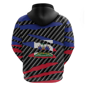Black Haitians Beast Hoodie Ripped Flag Graphic - African Pride