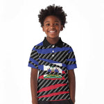 Black Haitians Beast Kid Polo Shirt Ripped Flag Graphic LT19