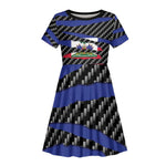 Black Haitians Beast Kid Short Sleeve Dress Ripped Flag Graphic LT19