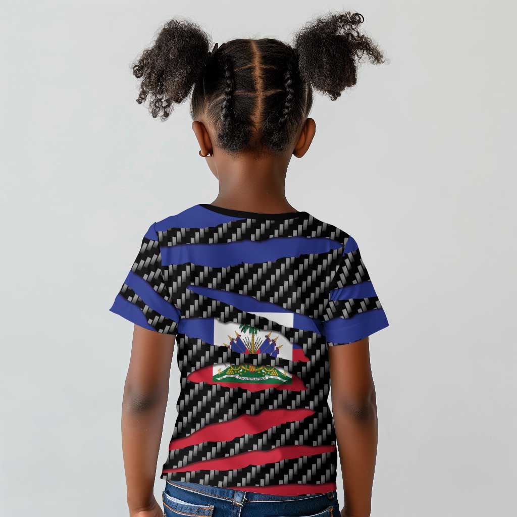 Black Haitians Beast Kid T shirt Ripped Flag Graphic LT19